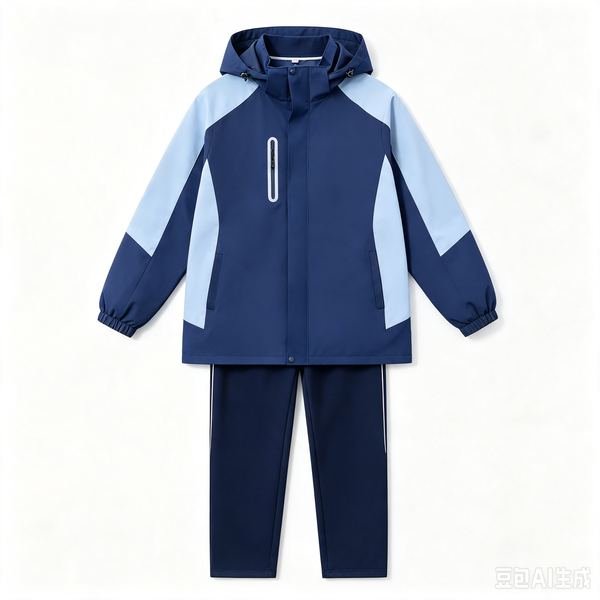 Windbreaker + Fleece Liner + Trousers No.064 - Polyester Windbreaker + Fleece Liner - OEM school uniform factory